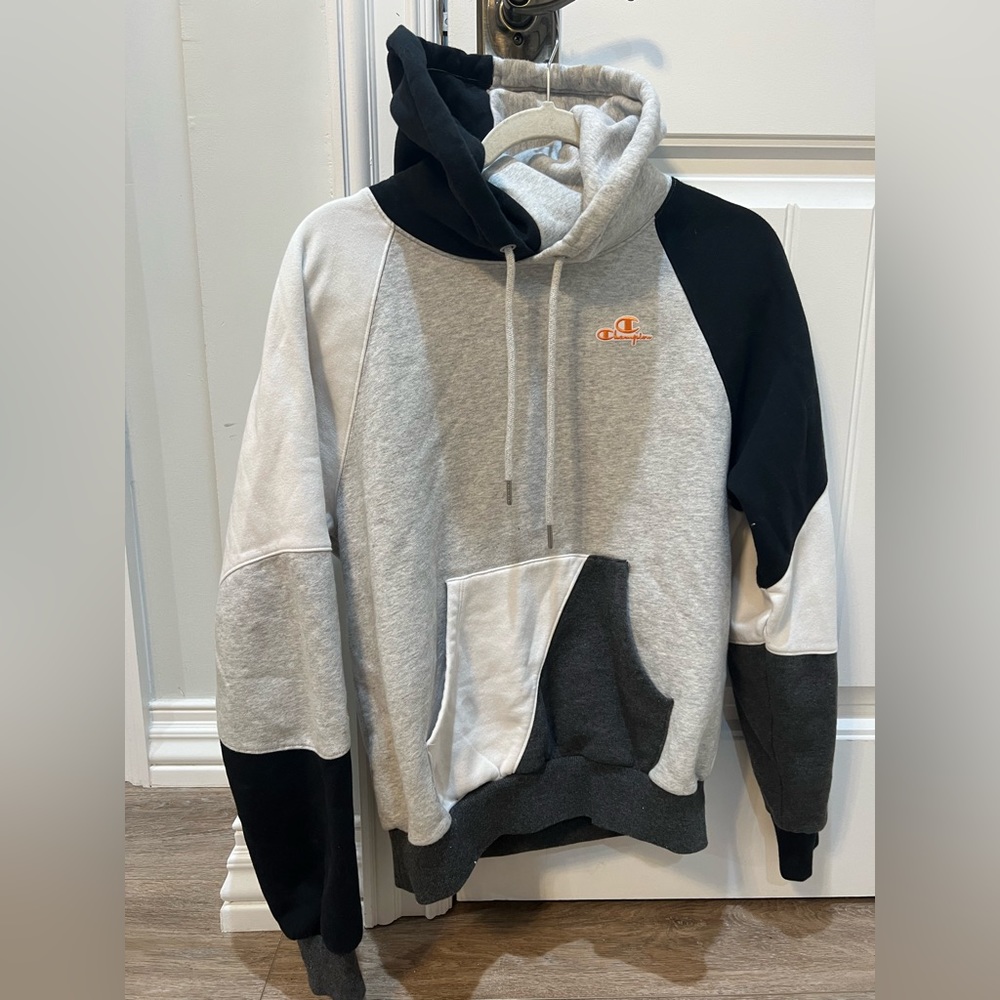 champion cropped mixed hoodie